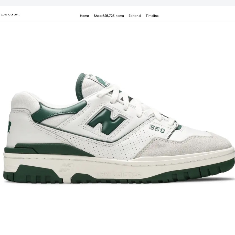 New Balance 550 White Green BB550WT1 – Women’s 8.5 / Men’s 7